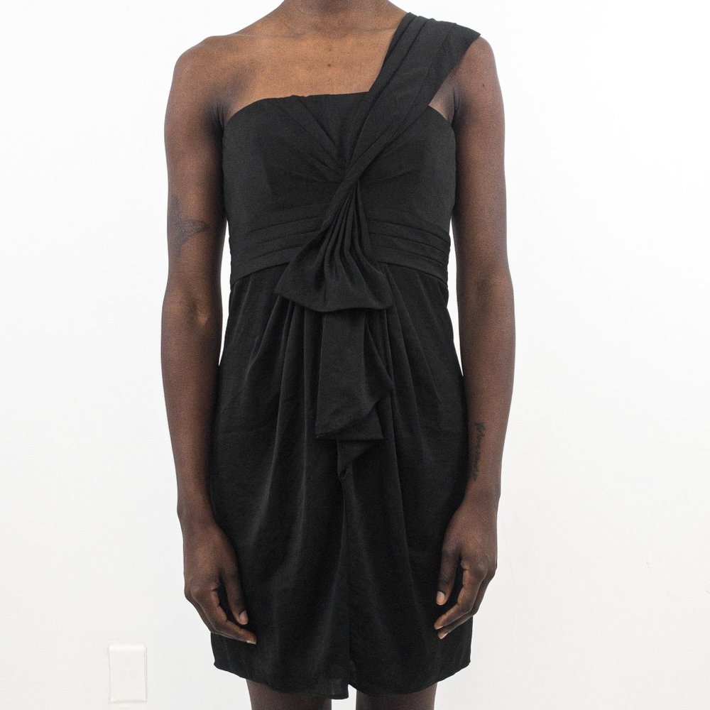 BCBGMaxAzria XS Bow Origami LBD Mini Dress Black